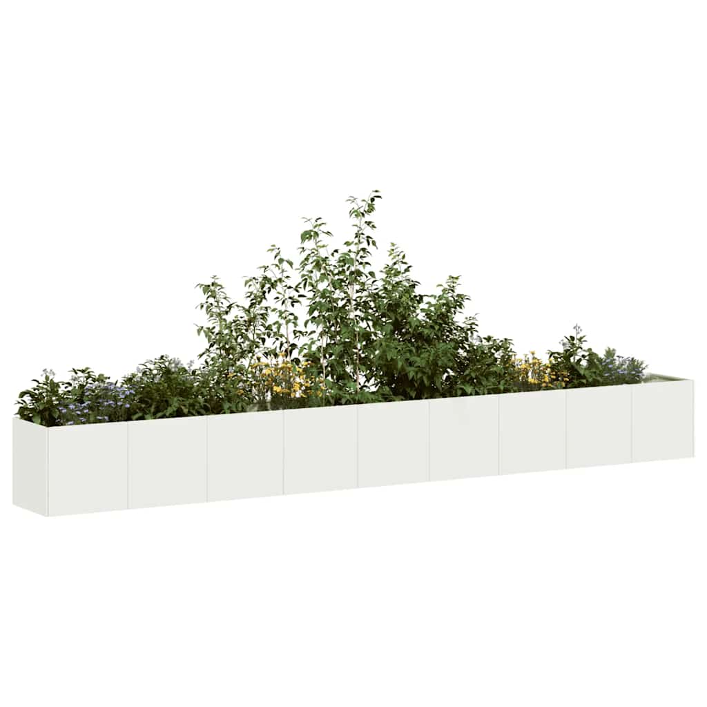 Fioriera Bianca 360x40x40 cm in Acciaio Laminato a Freddo