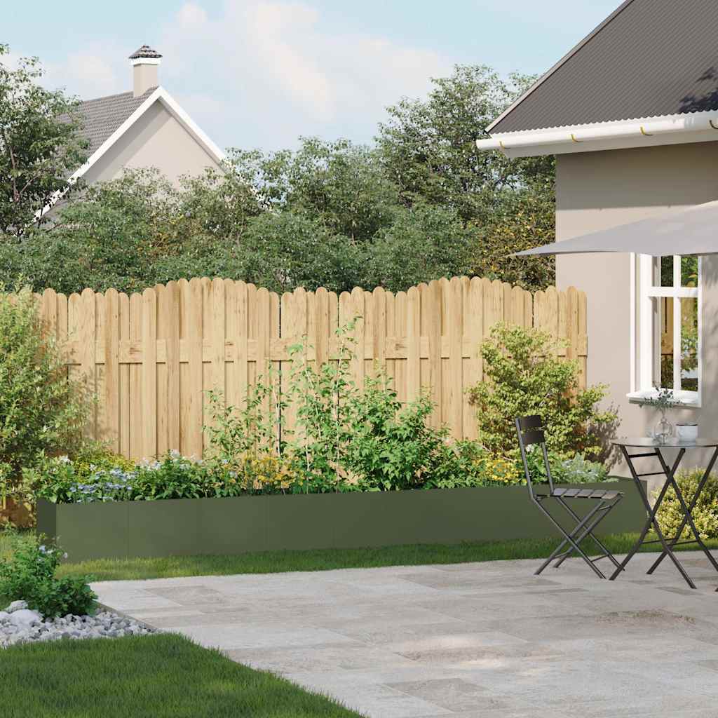 Fioriera Verde Oliva 360x40x40 cm in Acciaio Laminato a Freddo