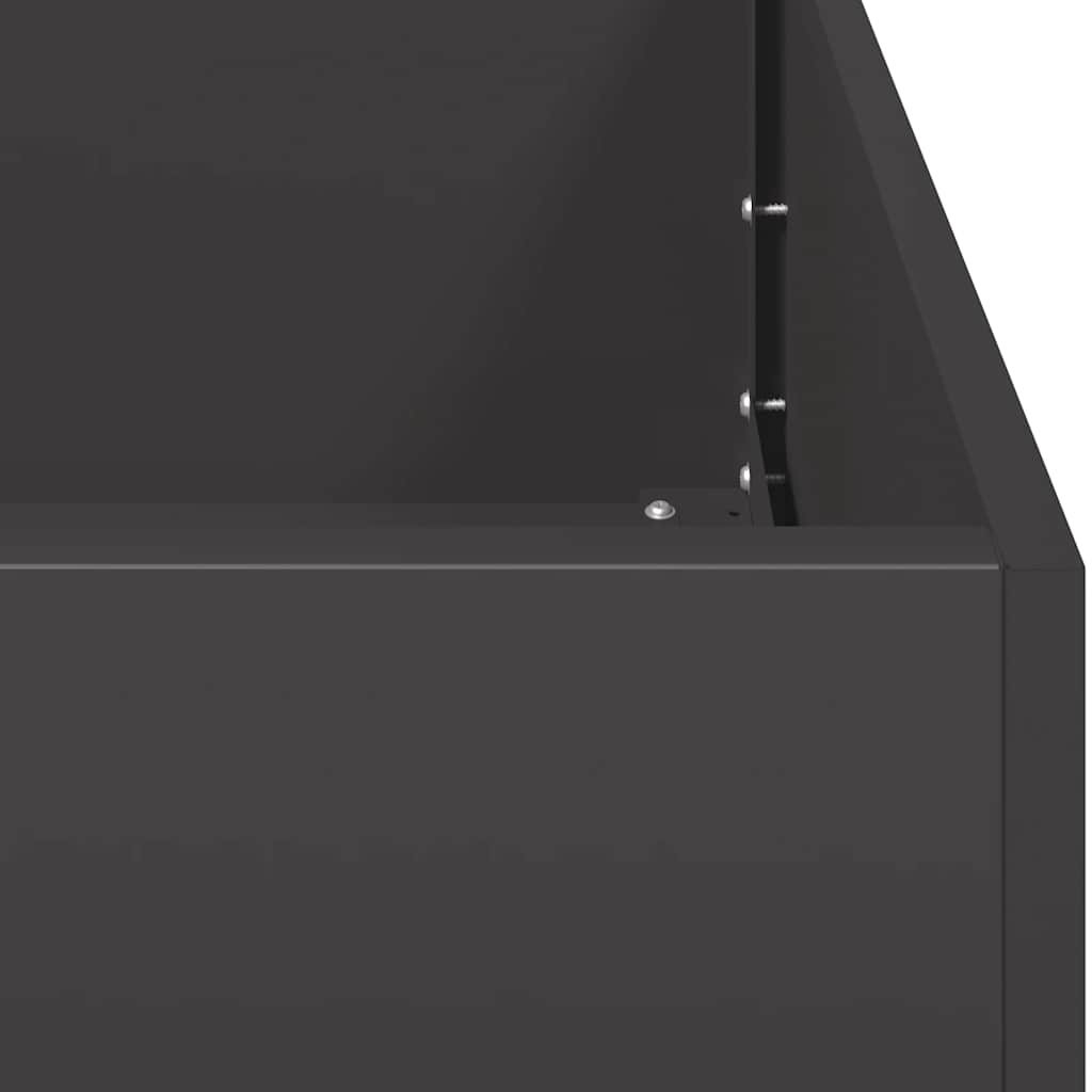 Fioriera Nera 40x40x80 cm in Acciaio Laminato a Freddo - homemem39