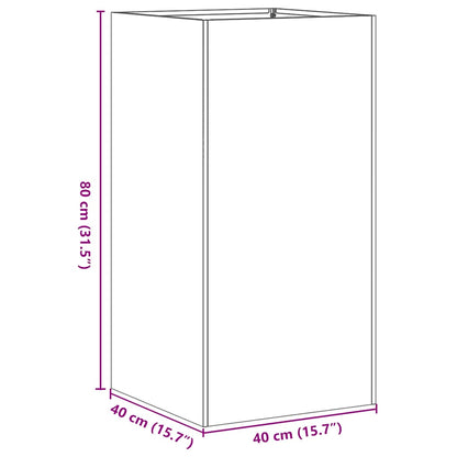 Fioriera Nera 40x40x80 cm in Acciaio Laminato a Freddo