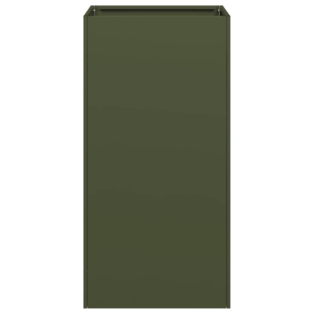 Fioriera Verde Oliva 40x40x80 cm in Acciaio Laminato a Freddo