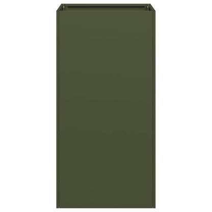 Fioriera Verde Oliva 40x40x80 cm in Acciaio Laminato a Freddo