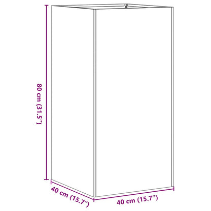 Fioriera 40x40x80 cm in Acciaio Inox