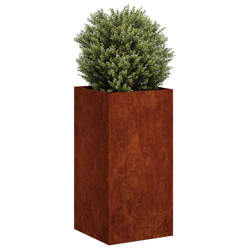 Fioriera Arrugginita 40x40x80 cm in Acciaio Corten