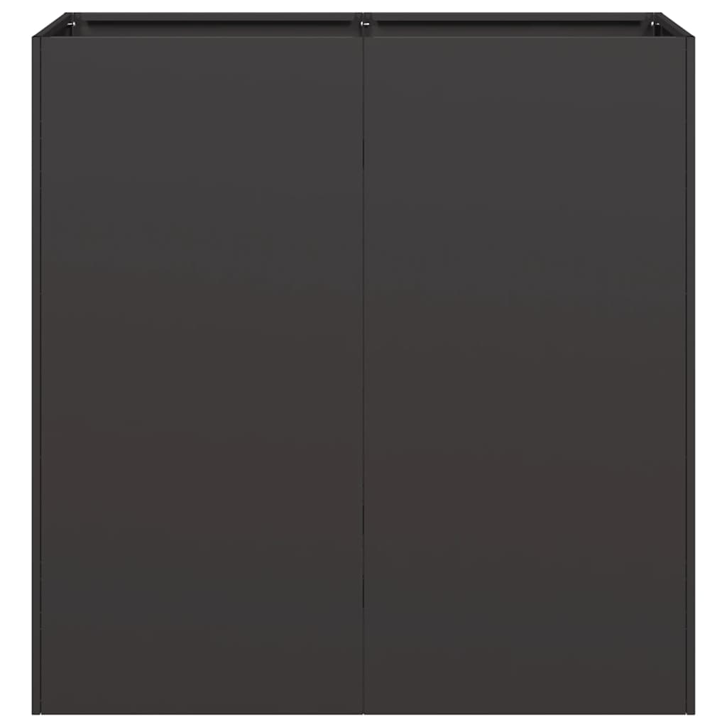 Fioriera Nera 80x40x80 cm in Acciaio Laminato a Freddo