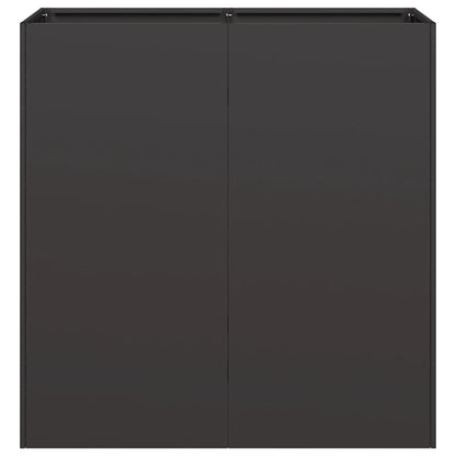 Fioriera Nera 80x40x80 cm in Acciaio Laminato a Freddo
