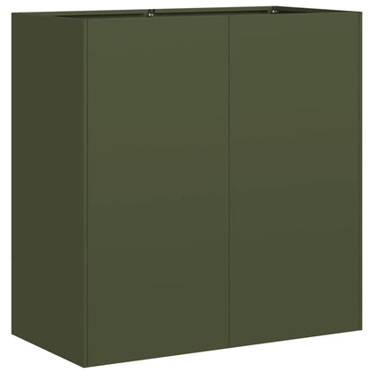 Fioriera Verde Oliva 80x40x80 cm in Acciaio Laminato a Freddo