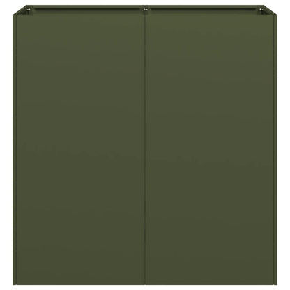 Fioriera Verde Oliva 80x40x80 cm in Acciaio Laminato a Freddo
