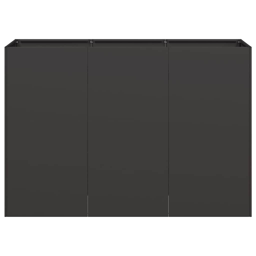 Fioriera Nera 120x40x80 cm in Acciaio Laminato a Freddo