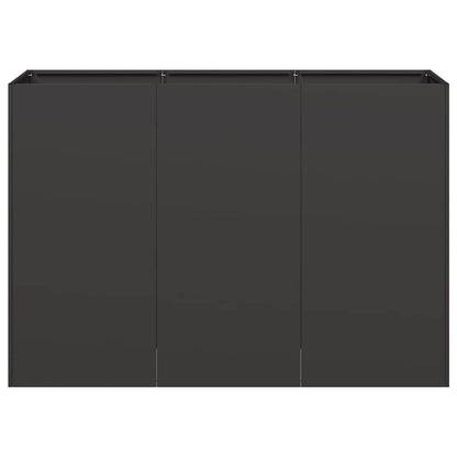 Fioriera Nera 120x40x80 cm in Acciaio Laminato a Freddo