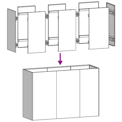 Fioriera Nera 120x40x80 cm in Acciaio Laminato a Freddo