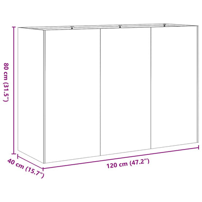 Fioriera Bianca 120x40x80 cm in Acciaio Laminato a Freddo