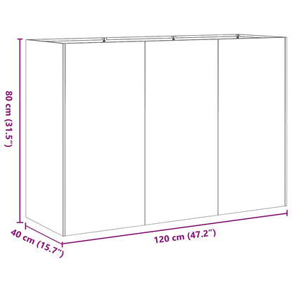 Fioriera Antracite 120x40x80 cm in Acciaio Laminato a Freddo