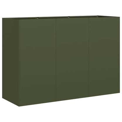 Fioriera Verde Oliva 120x40x80 cm in Acciaio Laminato a Freddo