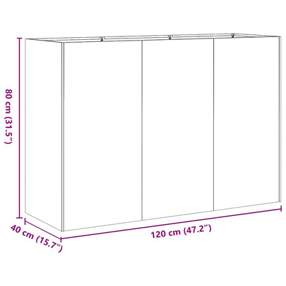 Fioriera 120x40x80 cm in Acciaio Inox