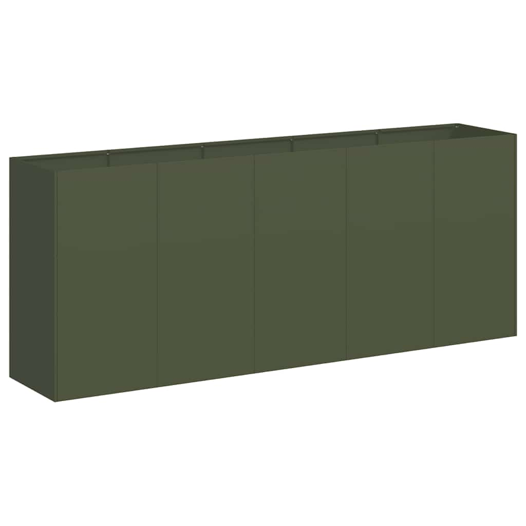 Fioriera Verde Oliva 200x40x80 cm in Acciaio Laminato a Freddo