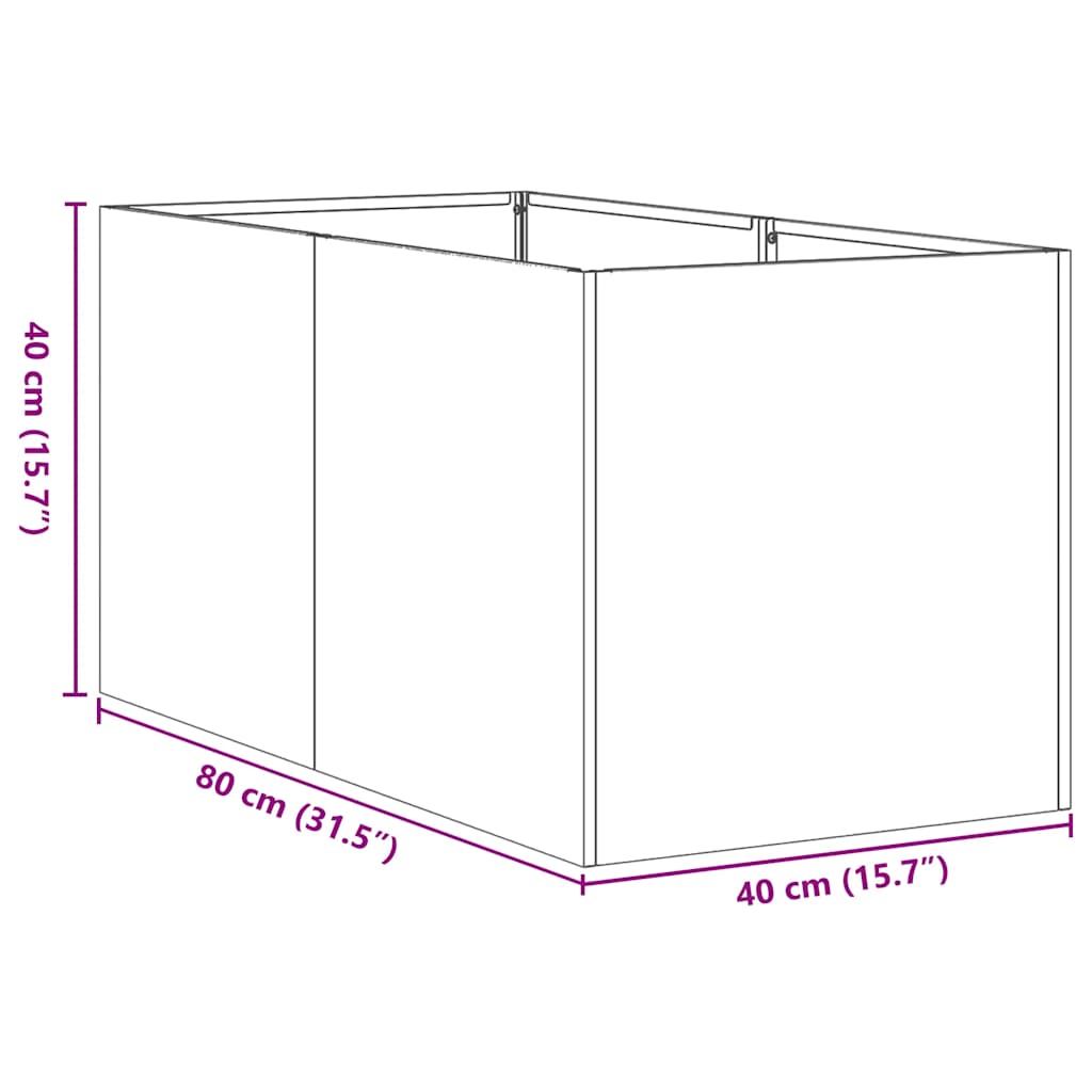 Fioriera Bianca 40x80x40 cm in Acciaio Laminato a Freddo