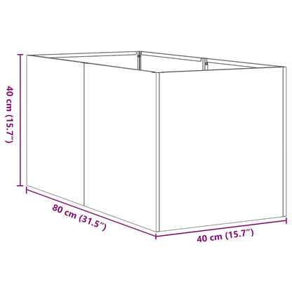 Fioriera Bianca 40x80x40 cm in Acciaio Laminato a Freddo