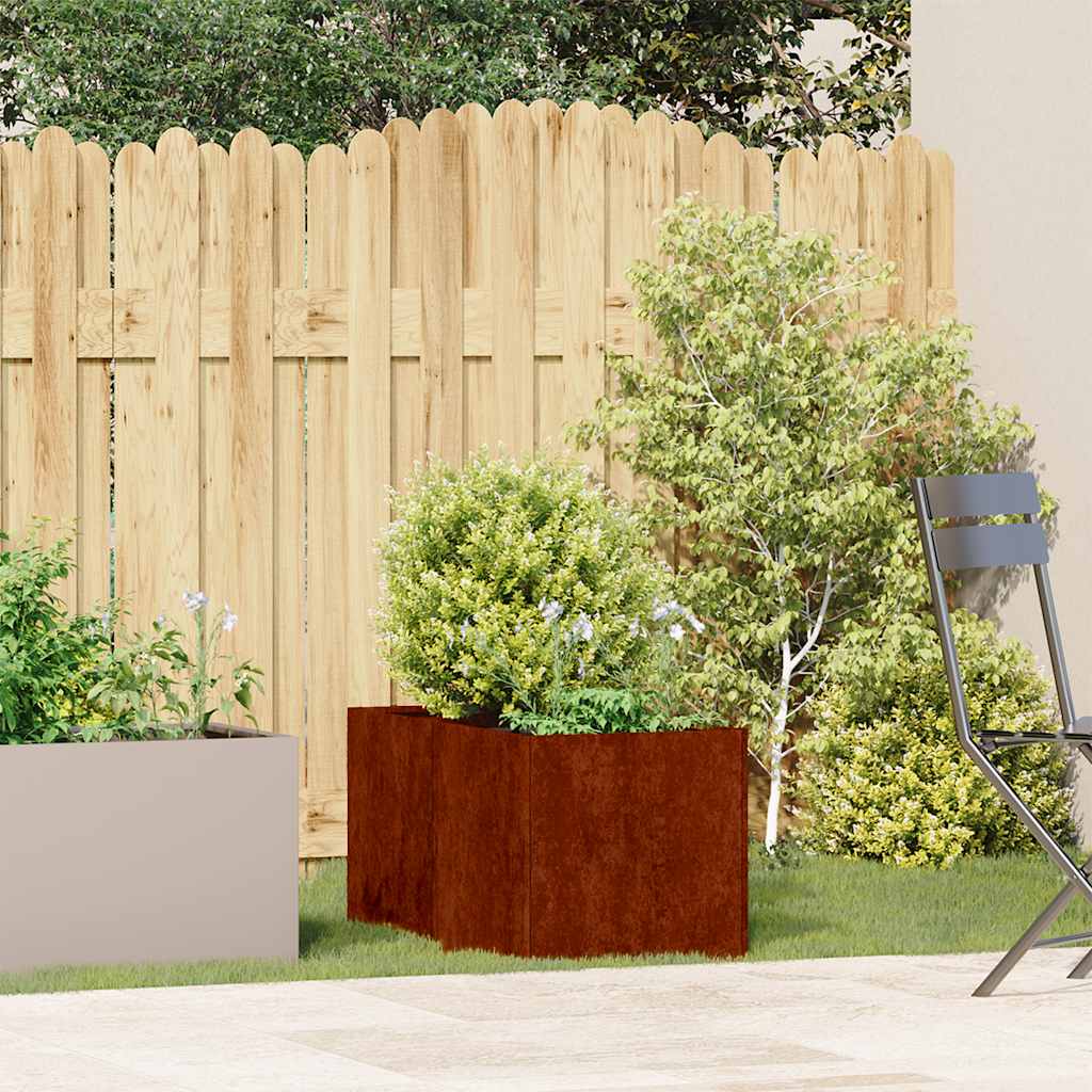 Fioriera Arrugginita 40x80x40 cm in Acciaio Corten