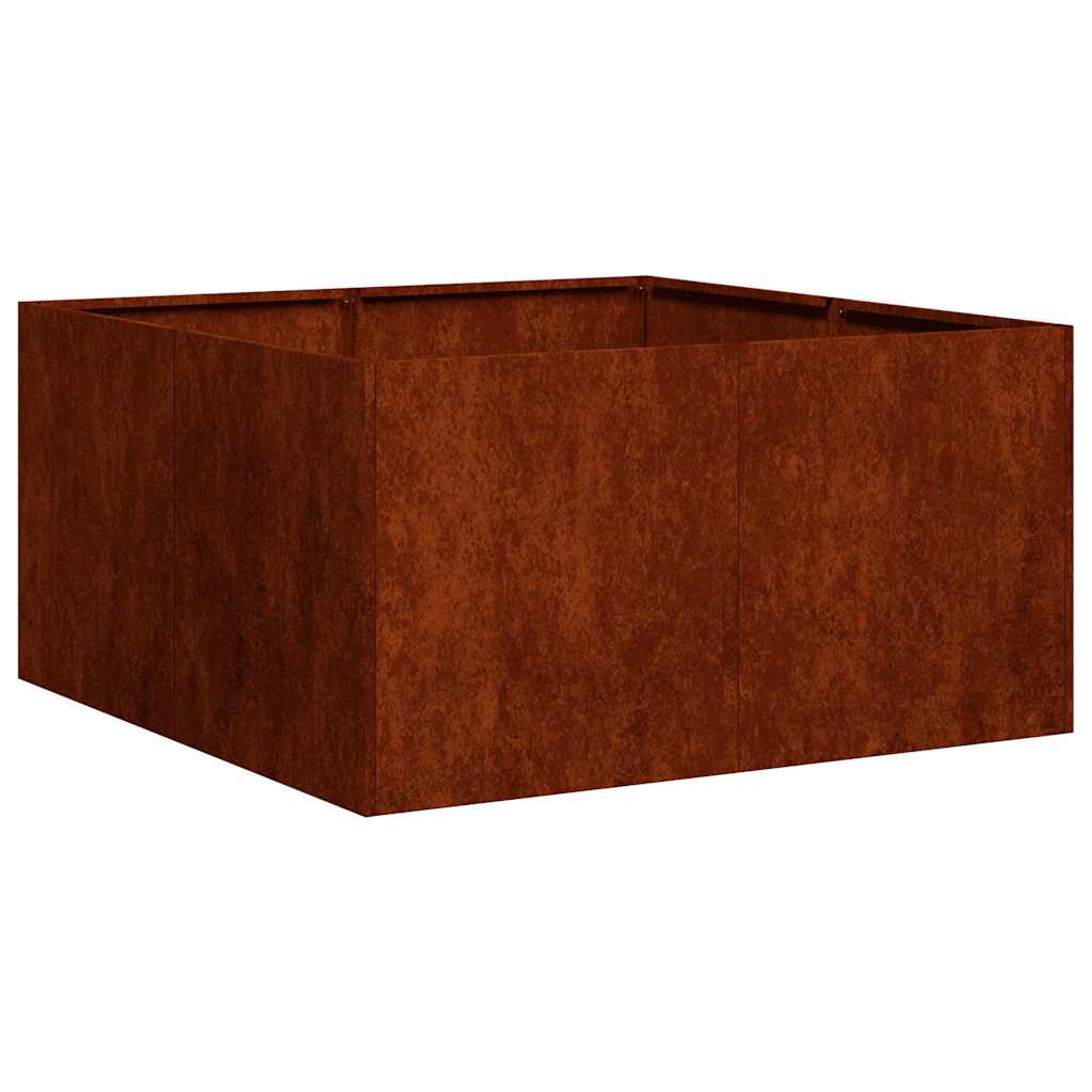 Fioriera Arrugginita 80x80x40 cm in Acciaio Corten