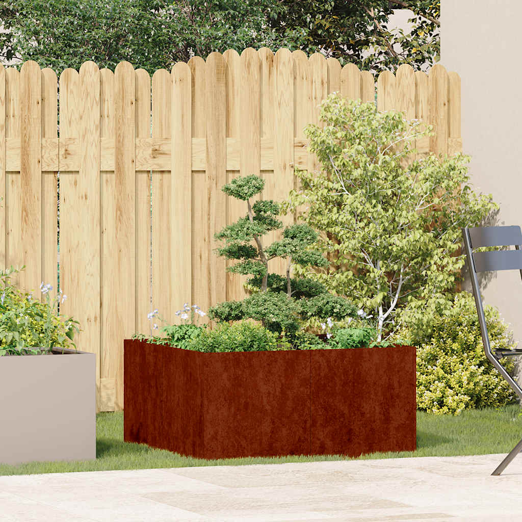 Fioriera Arrugginita 80x80x40 cm in Acciaio Corten