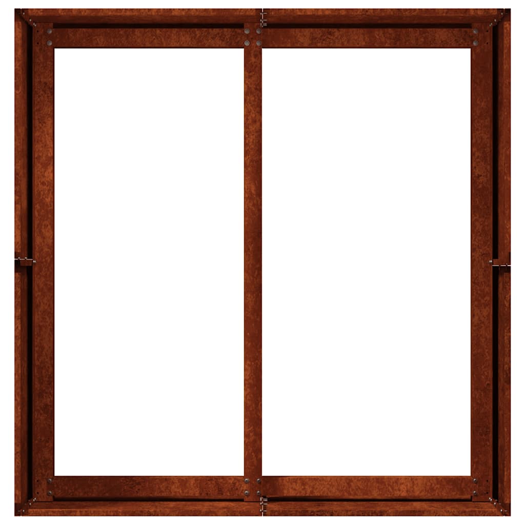 Fioriera Arrugginita 80x80x40 cm in Acciaio Corten
