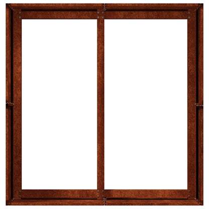 Fioriera Arrugginita 80x80x40 cm in Acciaio Corten
