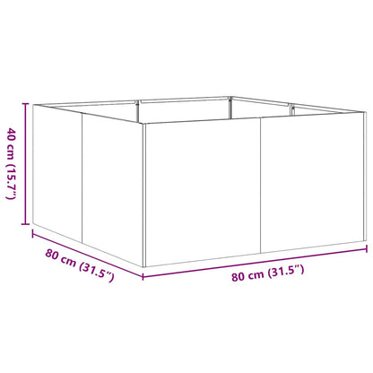 Fioriera Arrugginita 80x80x40 cm in Acciaio Corten | homemem39