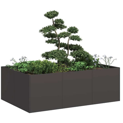 Fioriera Nera 120x80x40 cm in Acciaio