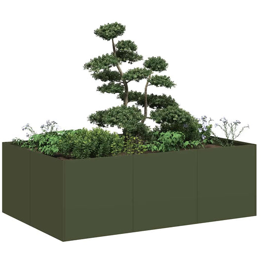 Fioriera Verde Oliva 120x80x40 cm in Acciaio