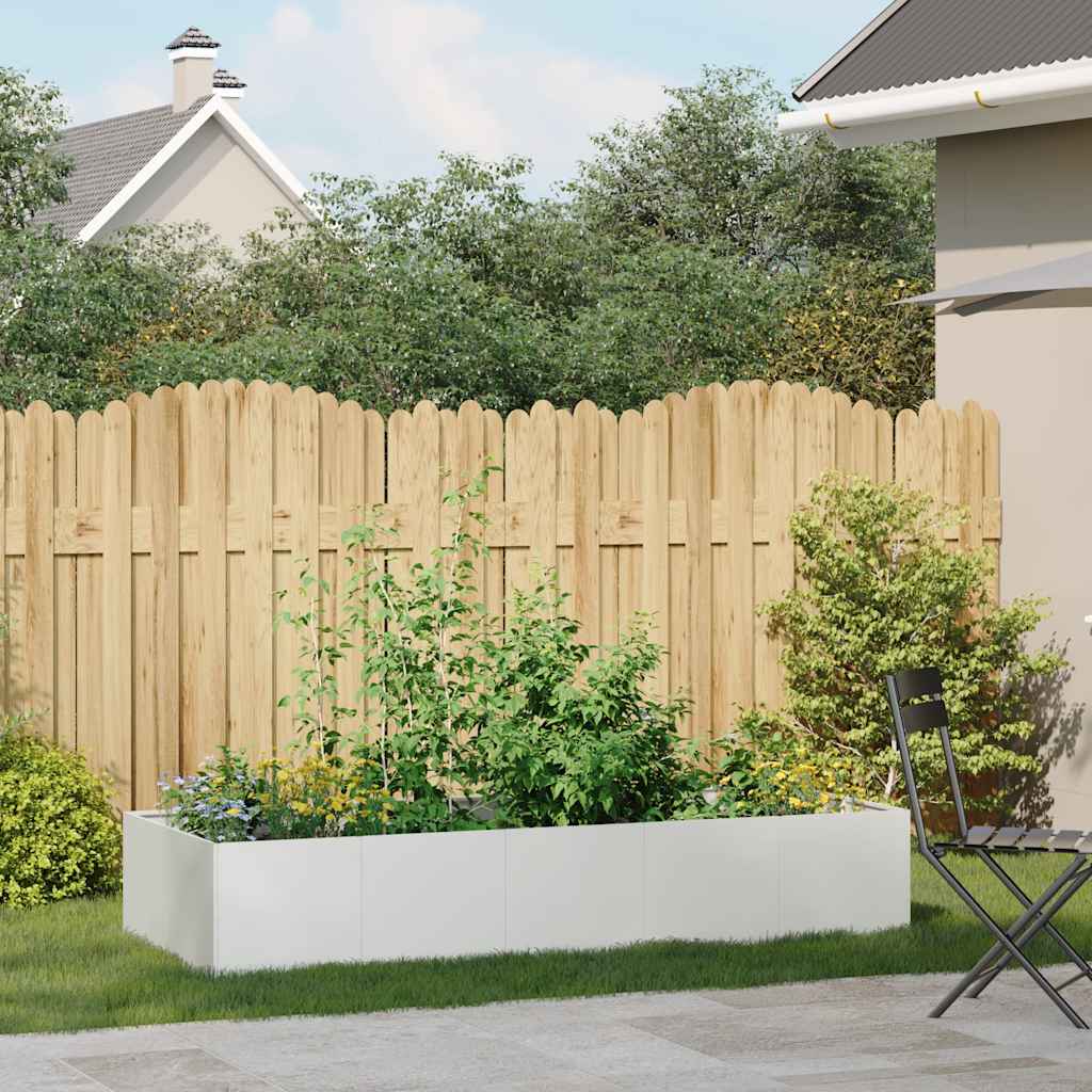 Fioriera Bianca 200x80x40 cm in Acciaio - homemem39