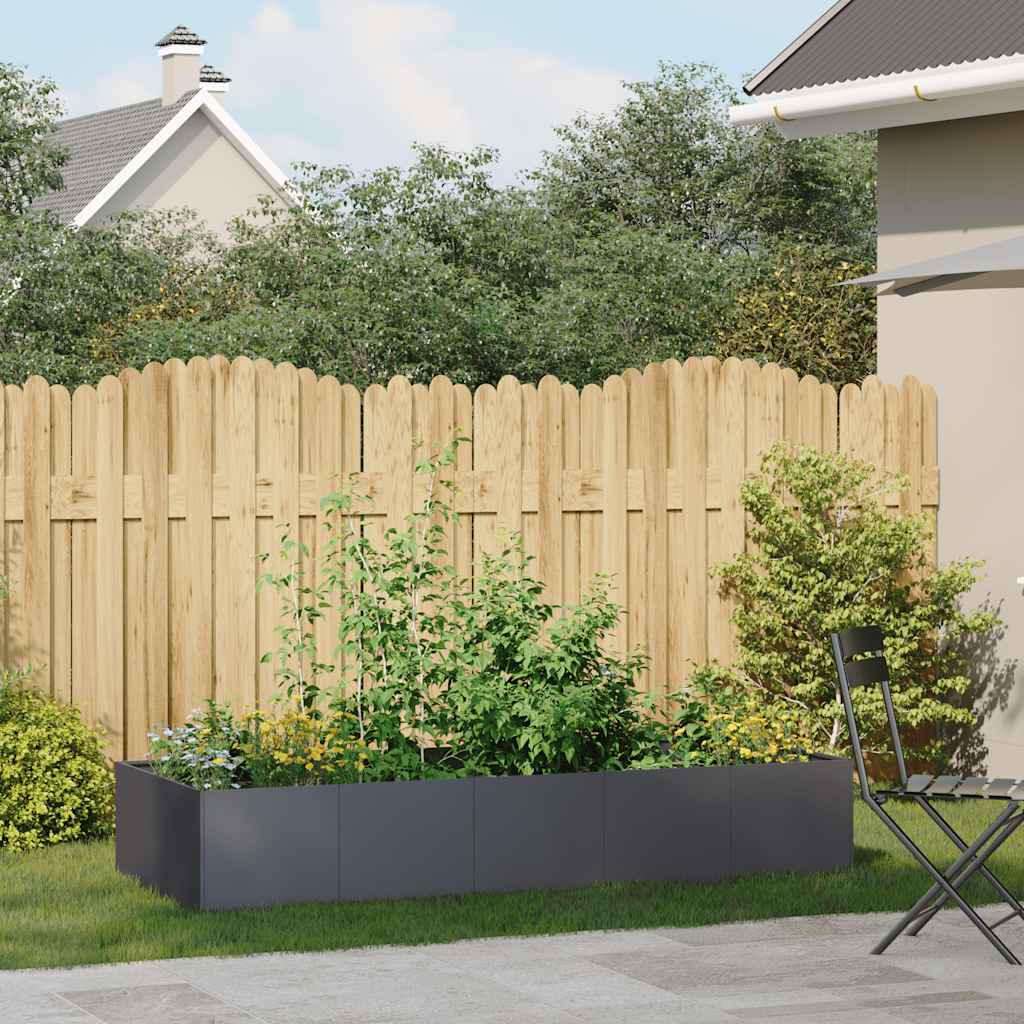 Fioriera Antracite 200x80x40 cm in Acciaio - homemem39