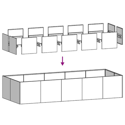 Fioriera 200x80x40 cm in Acciaio Inox