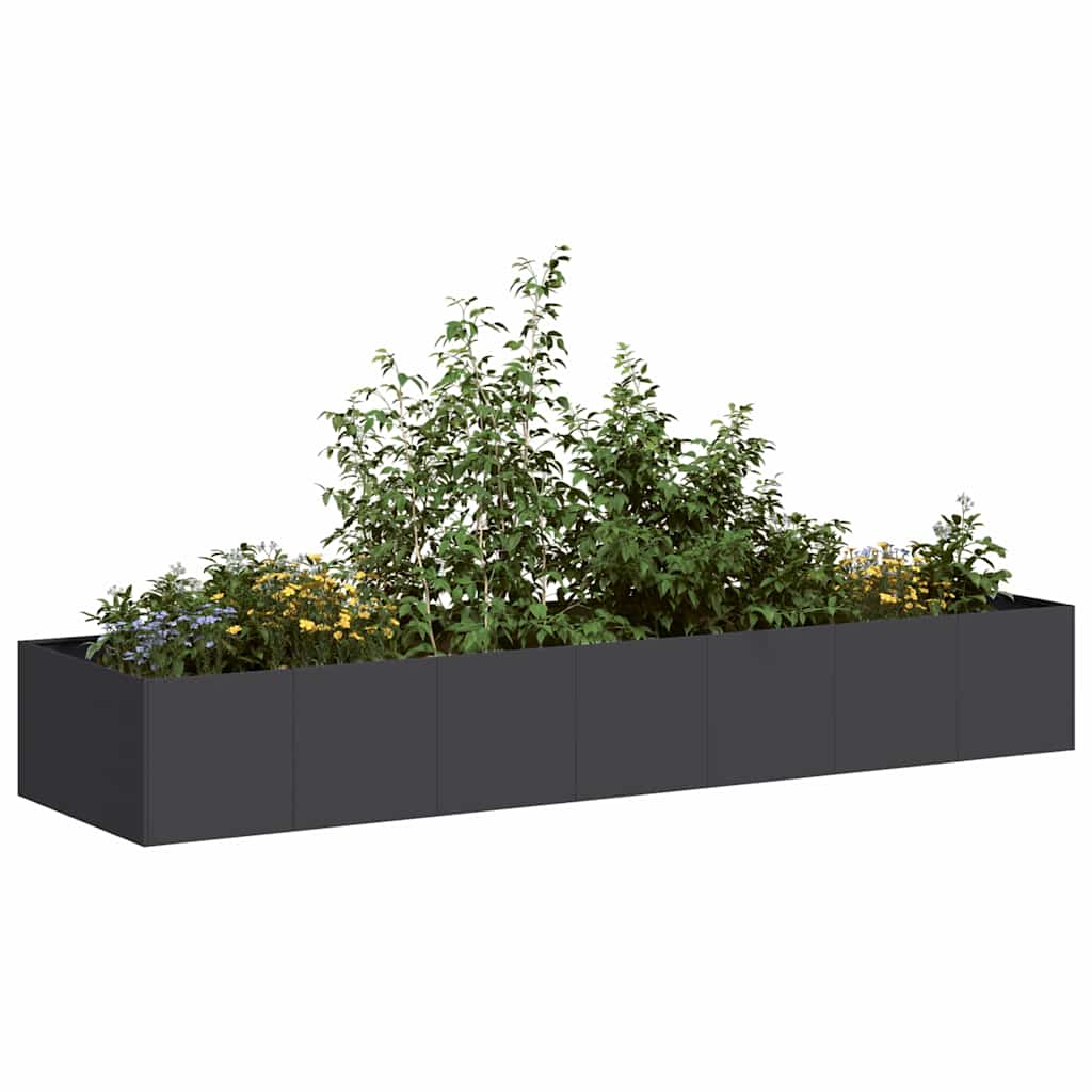 Fioriera Nera 280x80x40 cm in Acciaio