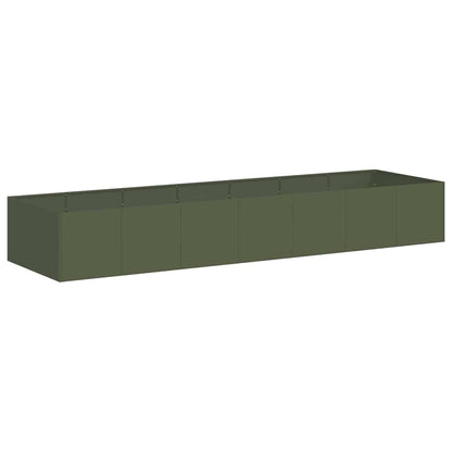 Fioriera Verde Oliva 280x80x40 cm in Acciaio