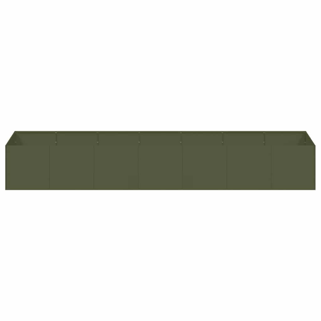 Fioriera Verde Oliva 280x80x40 cm in Acciaio
