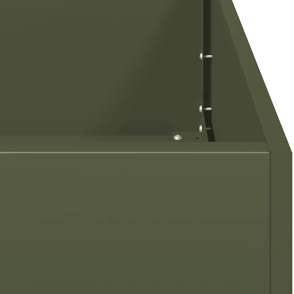 Fioriera Verde Oliva 280x80x40 cm in Acciaio