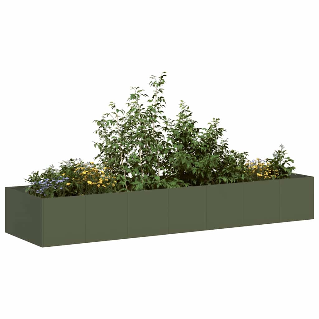 Fioriera Verde Oliva 280x80x40 cm in Acciaio