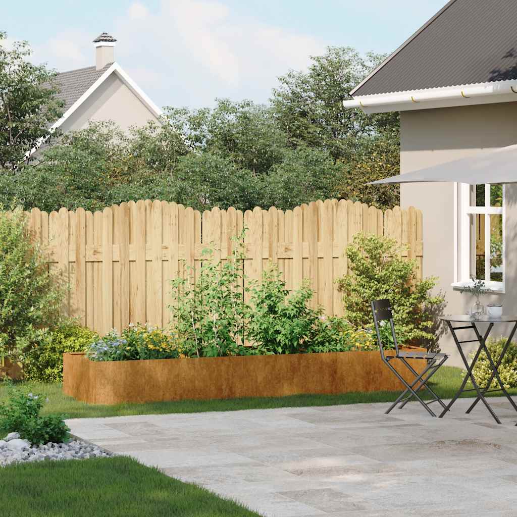 Fioriera Arrugginita 280x80x40 cm in Acciaio Corten