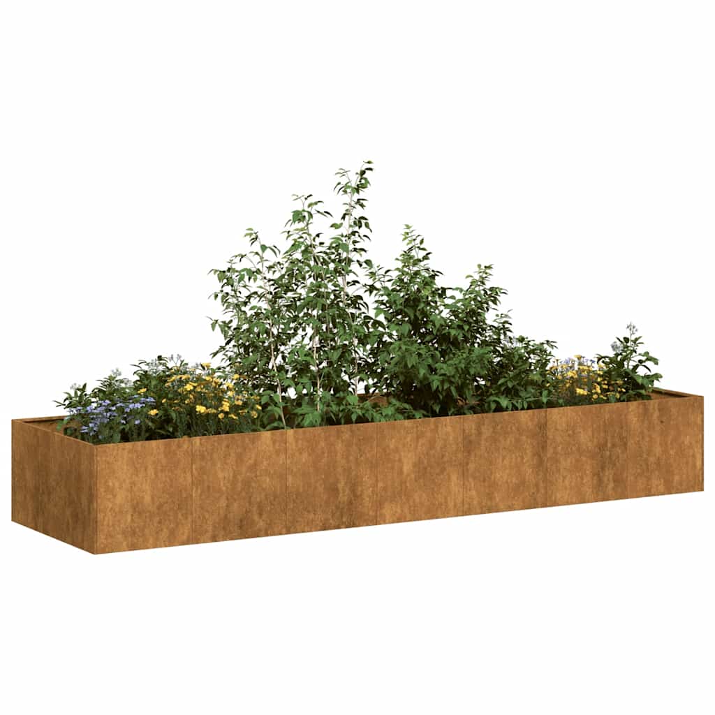 Fioriera Arrugginita 280x80x40 cm in Acciaio Corten