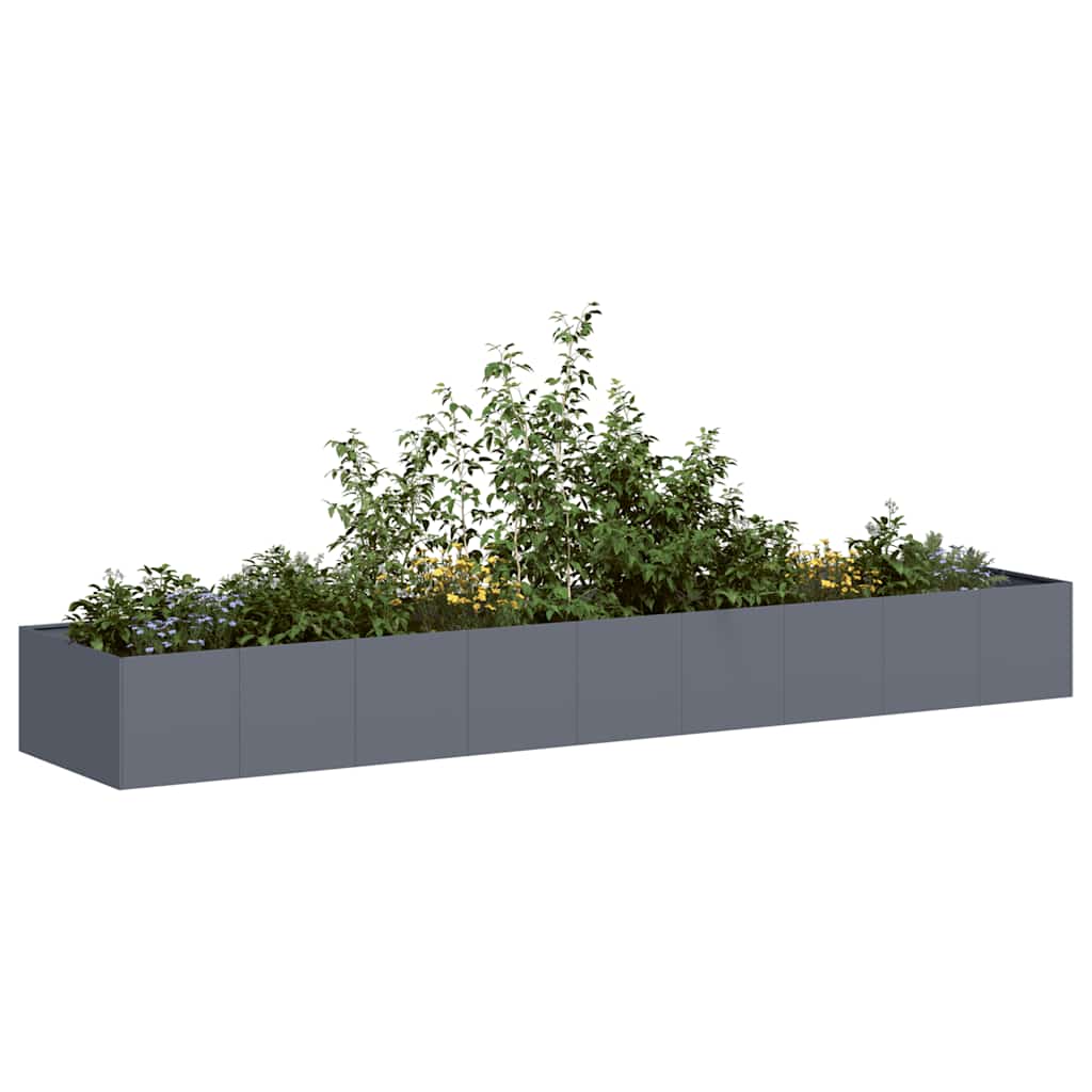 Fioriera Antracite 360x80x40 cm in Acciaio | homemem39