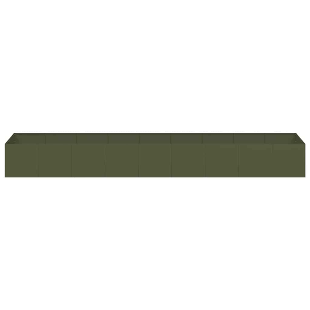 Fioriera Verde Oliva 360x80x40 cm in Acciaio - homemem39