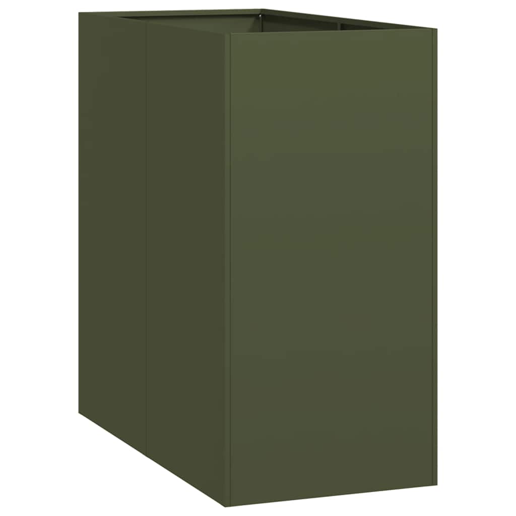 Fioriera Verde Oliva 40x80x80 cm in Acciaio