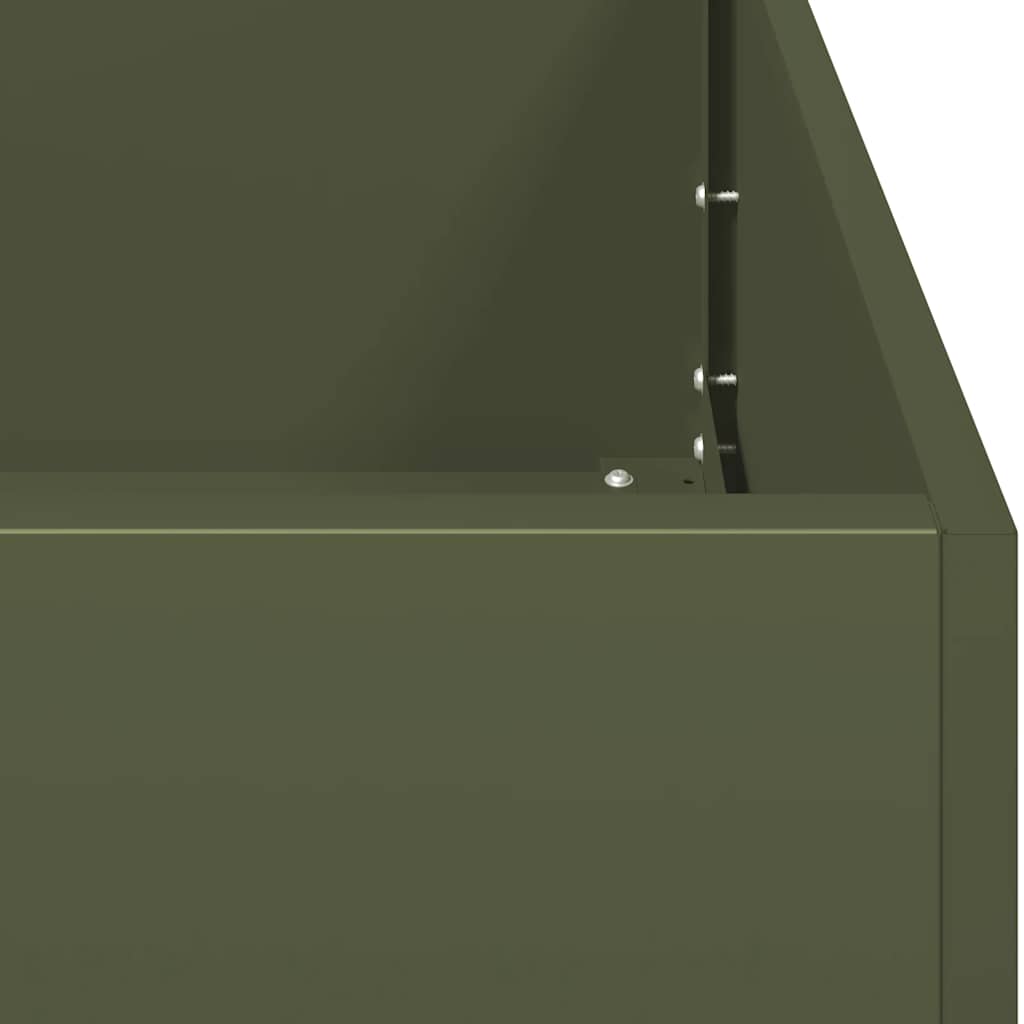 Fioriera Verde Oliva 40x80x80 cm in Acciaio