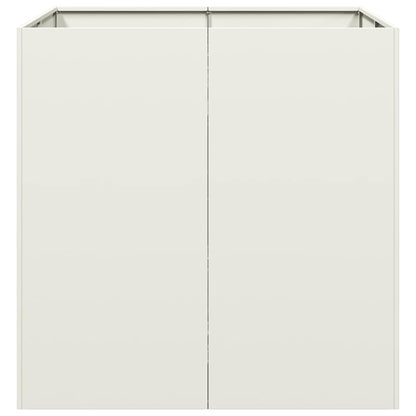 Fioriera Bianca 80x80x80 cm in Acciaio
