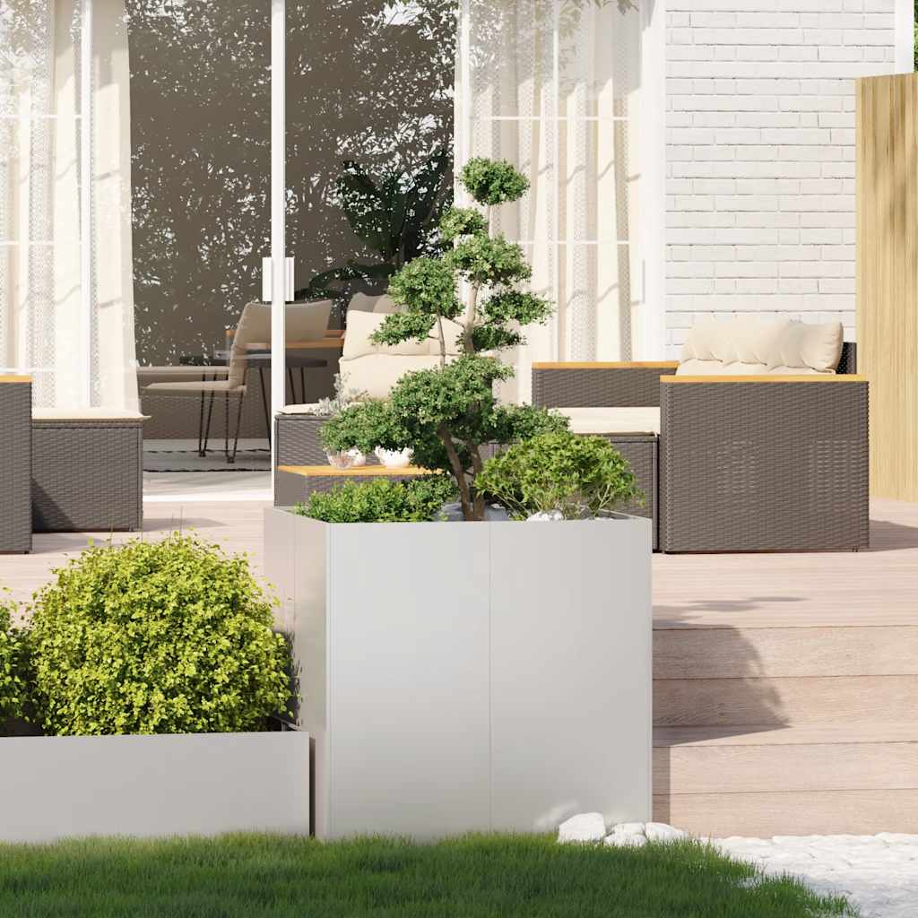 Fioriera 80x80x80 cm in Acciaio Inox - homemem39