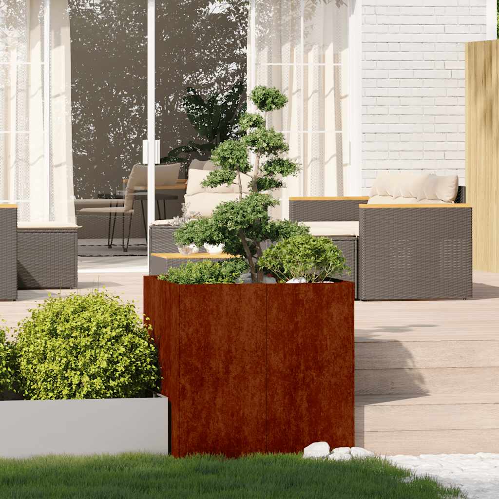 Fioriera Arrugginita in Acciaio Corten