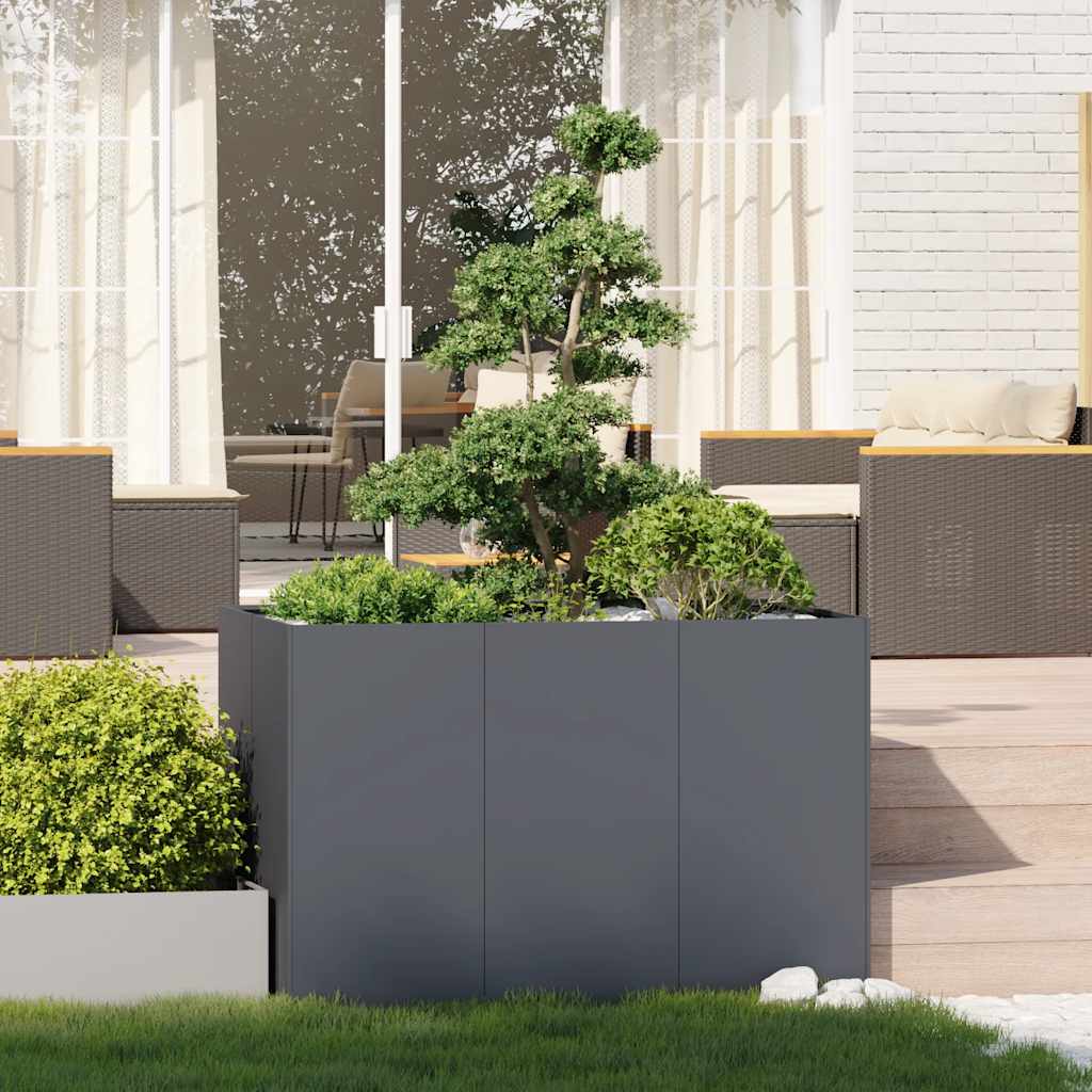 Fioriera Antracite 120x80x80 cm in Acciaio