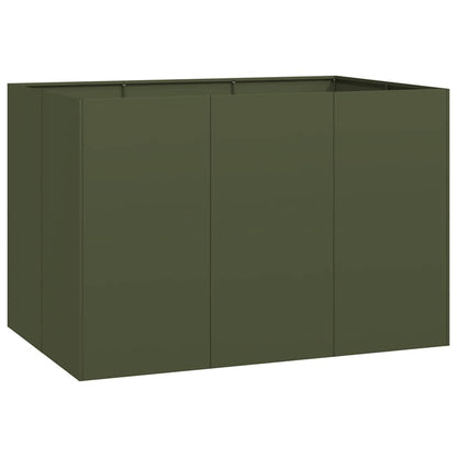 Fioriera Verde Oliva 120x80x80 cm in Acciaio