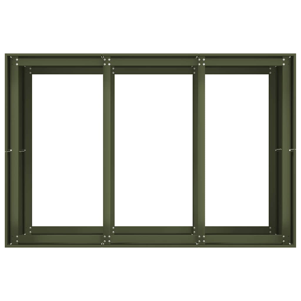 Fioriera Verde Oliva 120x80x80 cm in Acciaio